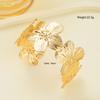 High Quality Hollow Flower Open Wide Bracelet Gold Color Plated Adjustable Cuff Bracelets for Women Jewelry Suitable As A Gift for Friends