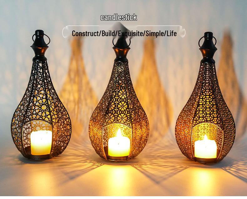 Nahöstlicher Hohl Laterne Kerzenständer Schmiedeeisen Dekoration