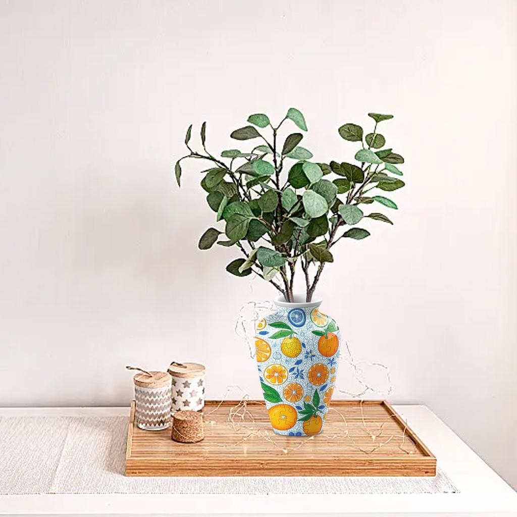 3D Puzzle House Vase Decorative Piece – DIY Floral Container For Living Room Decor
