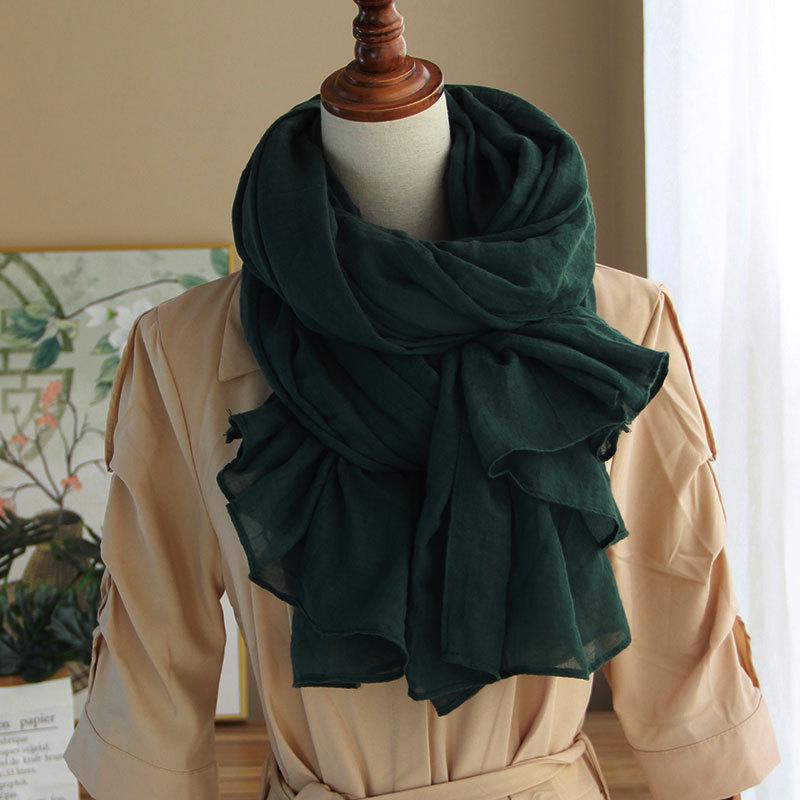 Dunhuang Desert Shawl - Qinghai Chaka Salt Lake Ethnic Scarf for Women, Cotton Linen Silk Blend