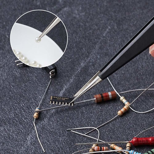 YFFSFDC Plastic Model Tool Precision Tweezers, 4 Types, Suitable for Plastic Models, DIY, Crafts, Nails, Electronics, and More