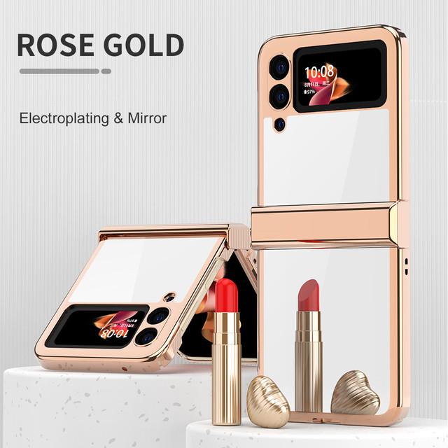 Anti -Drop Fashion Mirror Phone Bag Case For Samsung Galaxy Z Flip 3 5g Flip3 Anti -Scratch Plating Shell For Samsung Z Flip 3