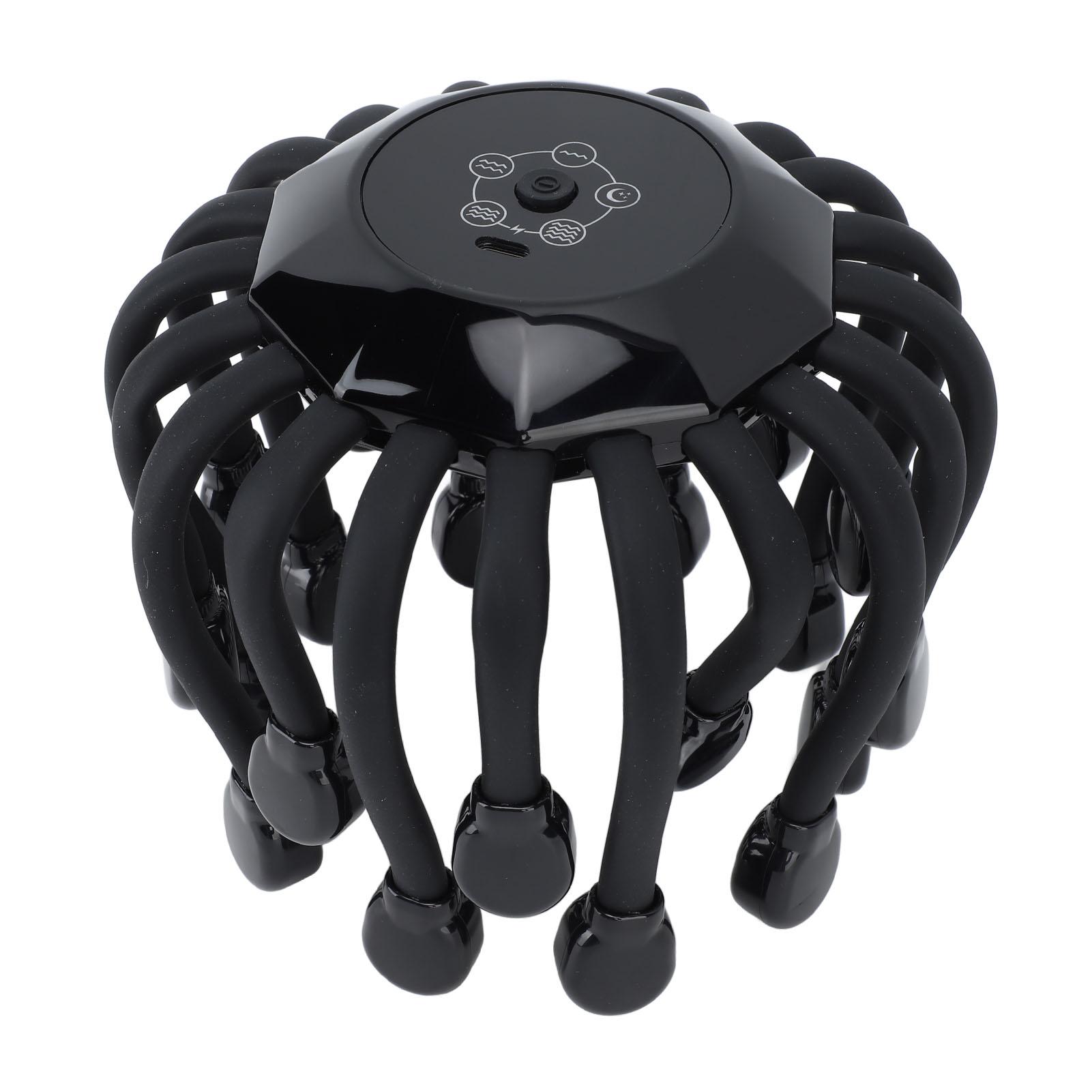 

Электронный коготь массажер для головы интеллектуальный музыкальный звук красный луч декомпрессионная вибрация коготь для кожи головы чёрный