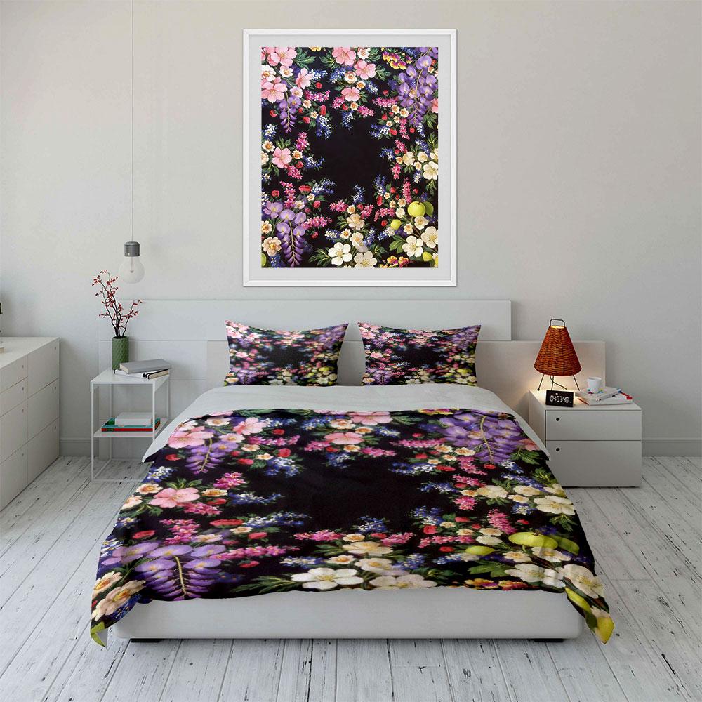 Multicolored Floral Arrangement Pattern. Bedding Sets Duvet Cover Sets Duvet Covers Pillowcases(1 * Duvet Cover 2 * Pillowcases, Without Duvet Insert)
