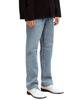 LAB101 Basic Stone Damage Wash Straight Denim Pants (Mid Blue)