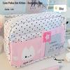 Tongxin Multi-Layer Blue Polka Dot Kitten Ita Bag Pencil Case - Versatile, Large-Capacity Stationery Holder