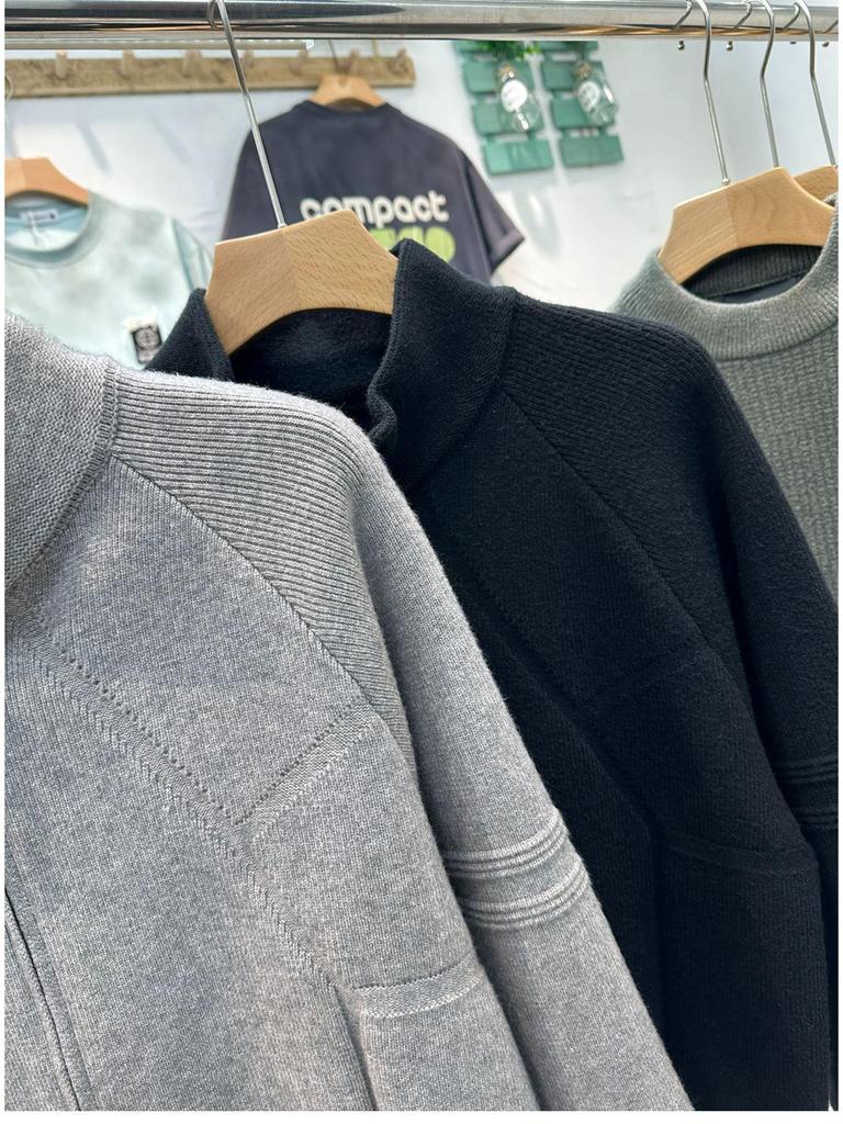 Men's Trendy Winter Cardigan Zipper Knitwear Sweater - High-End Casual Pullover