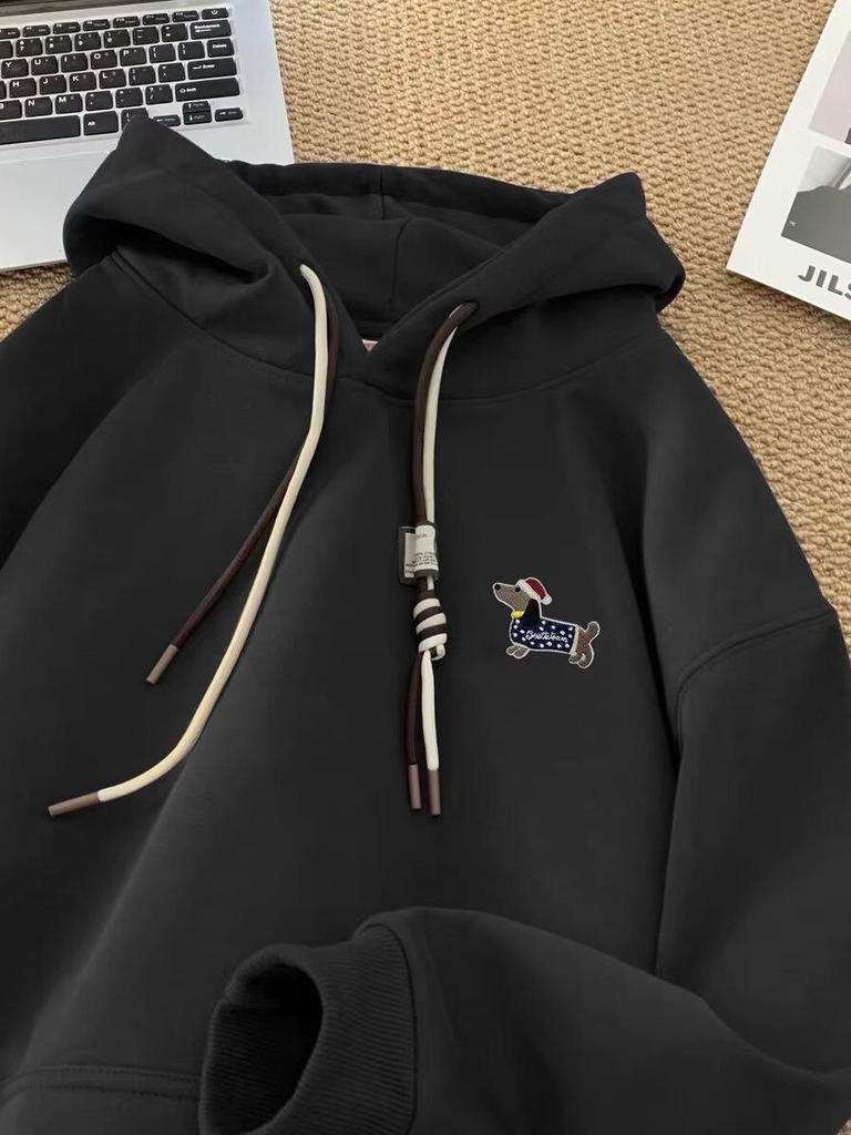 Felpa con Cappuccio Unisex Stampa Cuccioli Autunno/Inverno 2025 - Trendy Vestibilità Larga Manica Lunga