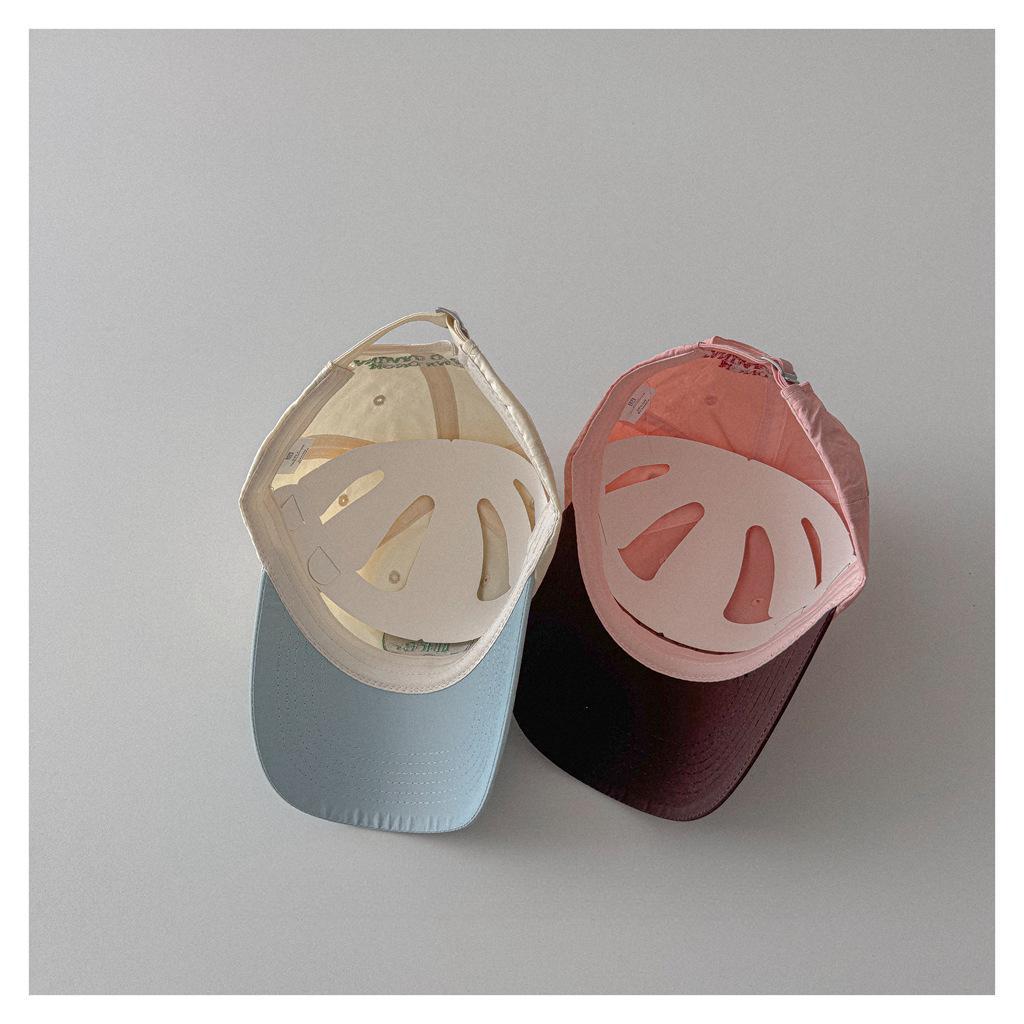 Summer New Children's Fashion Color Matching Sunscreen Baseball Cap Trendy Baby Retro Letter Embroidery Versatile Cap