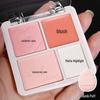 Korean Atmosphere: Four-Color Blush & Highlight Palette for Contour and Brightening