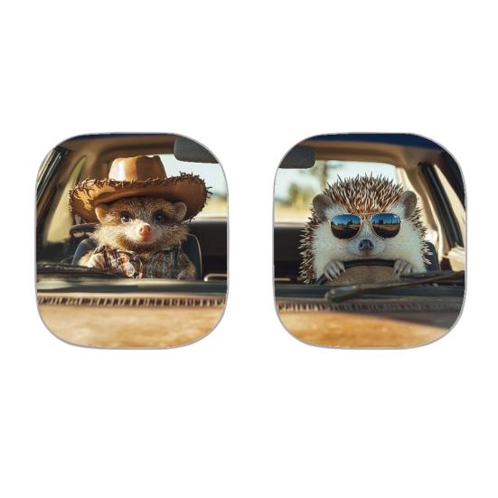 2Pcs Animal Print Car Sun Shade High-Density Aluminum Foil Windshield Sunshade Blocks UV Rays Sun Visor All-Season Protection Vehicle Sun Protector