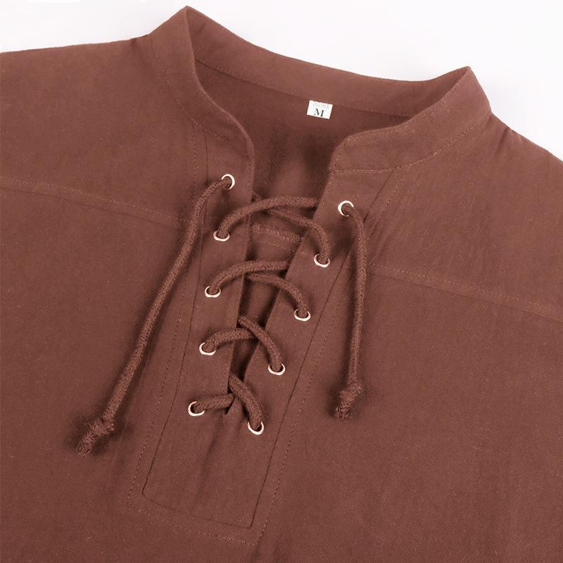 Men's Gothic Warrior Bandage Short Sleeve Medieval Shirt