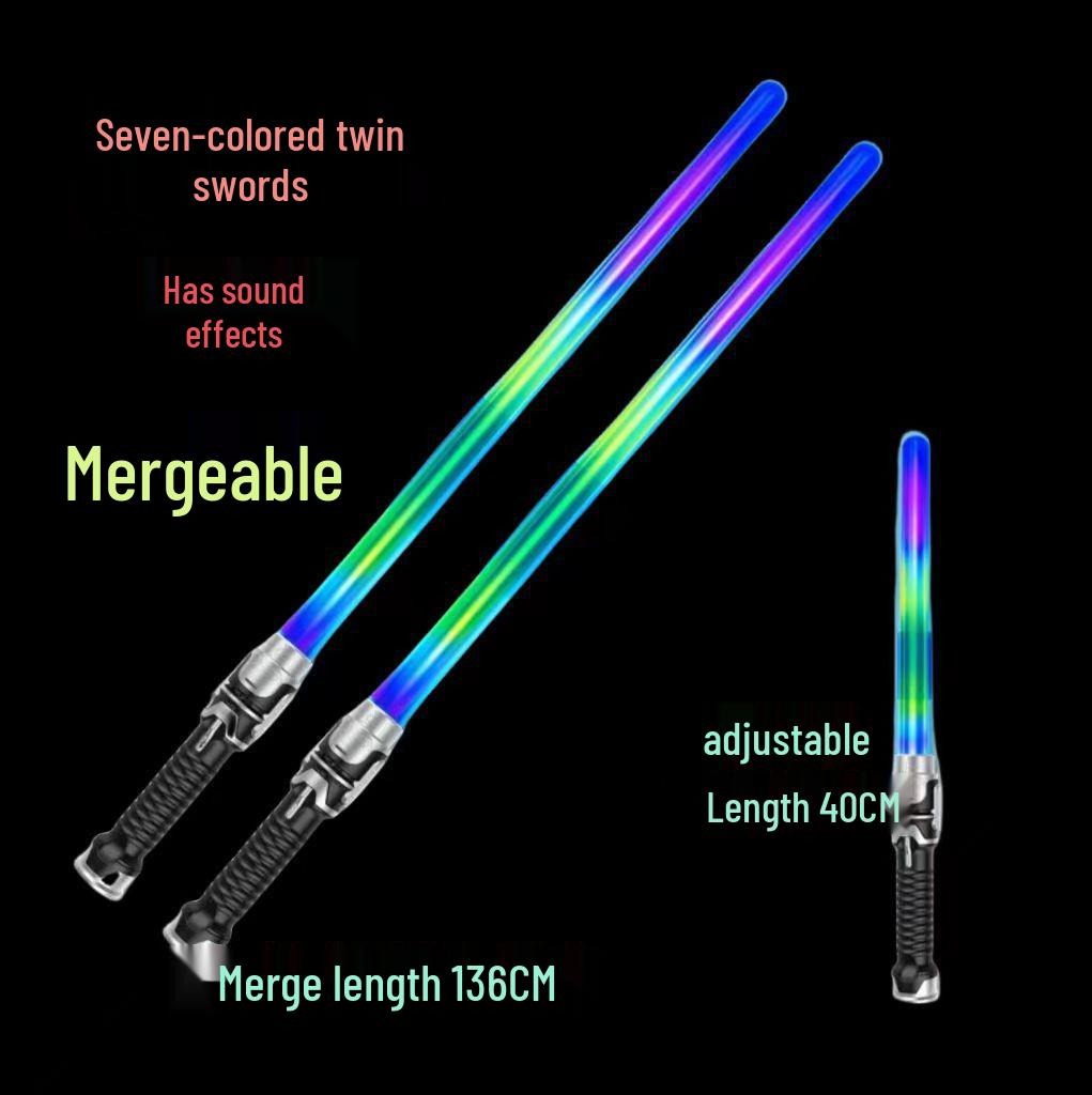Star Wars Two-in-One Light Saber - Seven-Color Retractable Sound Toy