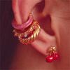 Dopamine Ring Stud Earrings Women'S Niche Temperament Versatile Earrings Sense Design Fashion Batch
