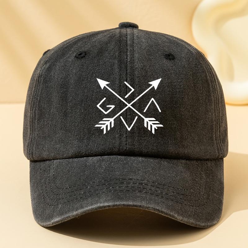 

Printed Unisex Washed Baseball Cap Outdoor Vacation Camping Casual Hip-hop Peaked Cap чёрный