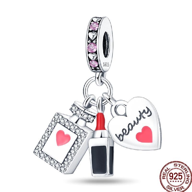 New Copper Lipstick High Heels Cosmetics Exquisite Fashion Beaded Beads Suitable For Pan Original Bracelet Diy