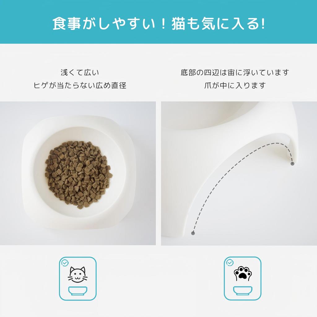 Cat bowl, 8cm high, shallow design, gentle on whiskers, easy to eat from, food-grade, shatter-resistant, non-slip, lightweight, suitable for dogs,
