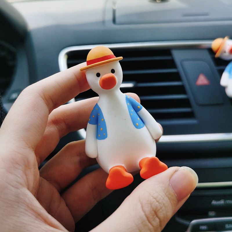 Auto Perfume Aromatherapy Cute Cheering Duck Head Tilt Duck Air Conditioner Air Outlet Clip Car Interior Ornaments Ins Fragrant Stone