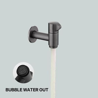 Black Brass Extended Outdoor Garden Faucet Wall Mounted Bathroom Corner Washing Machine Tap Durable Water Supply Valve