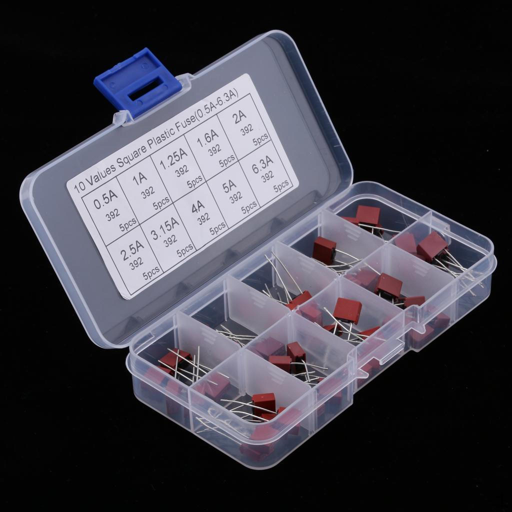

50x 0.5A-6. 250V Square Style Plastic