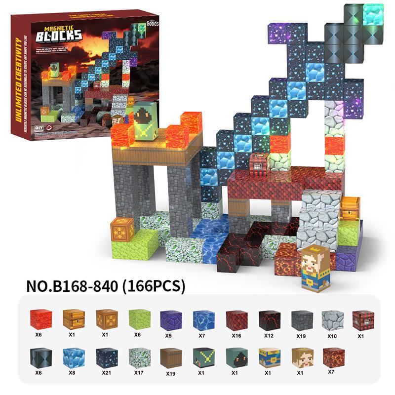 2.0cm DIY Magnetic Building Blocks with Lights - Magnetic Cubes Military Engineering Farm Set
