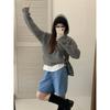 Pit Strip Loose Half-open Neck Pullover Sweater Women's Candy Color Autumn Lazy Wind Versatile Hooded Pullover Sweater