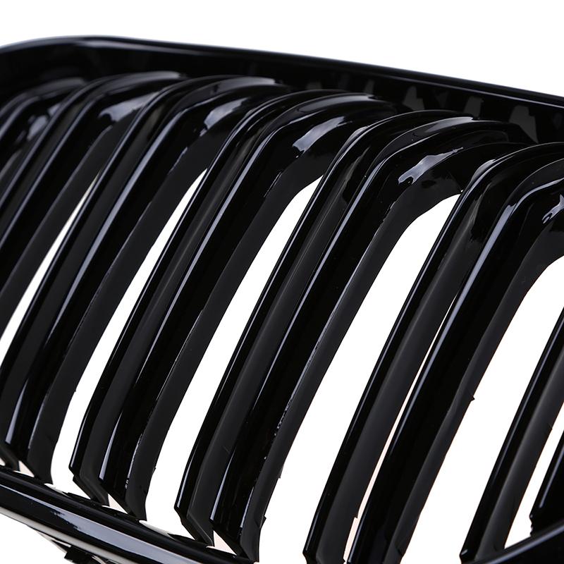 Car Front Bumper Grilles For BMW 1-Series F20 5-door/F21 3-door 118i/120d/144d/120i 2015 2016-2017 Facelift Double Lines Grills