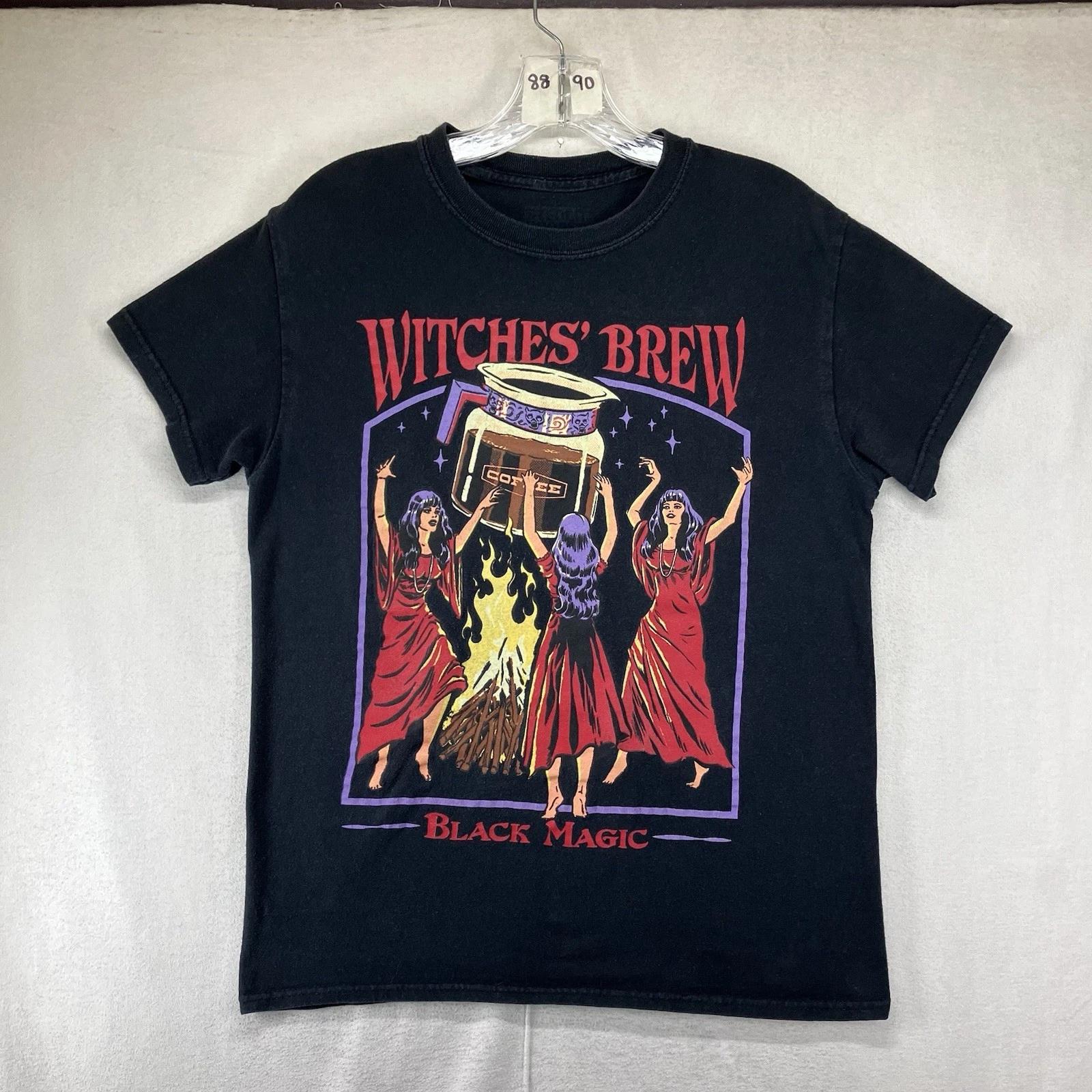 Steven Rhodes Witches Brew Black Magic Coffee T-Shirt Faded Black Medium 3XL