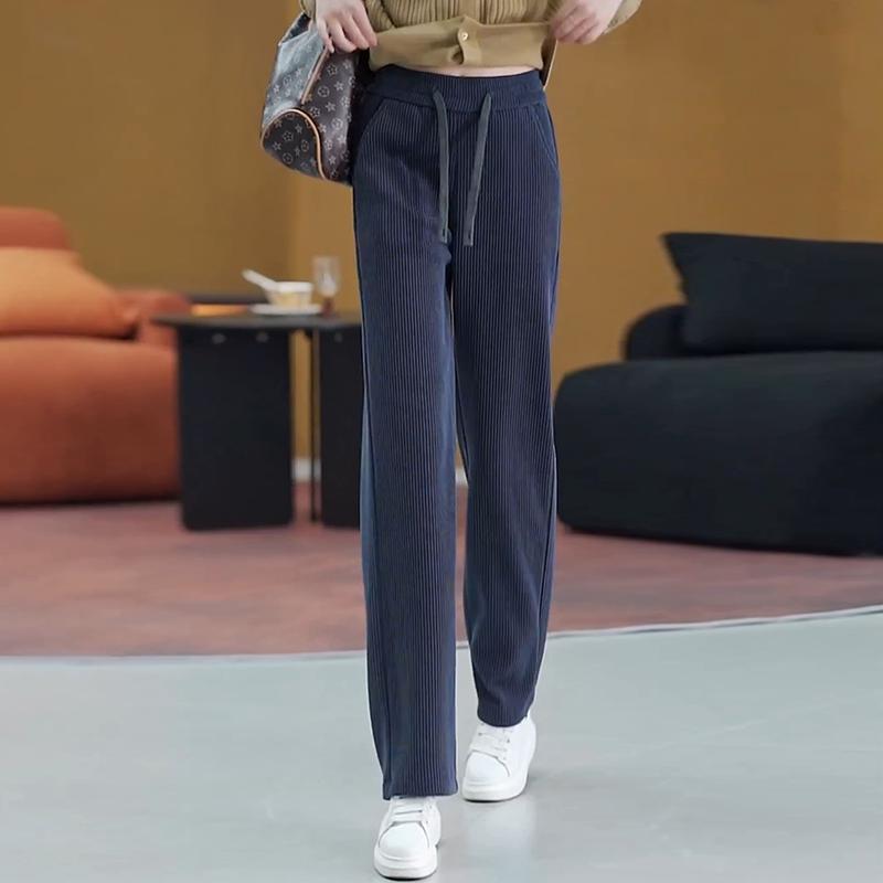 

Женские брюки из шенилла с высокой посадкой и прямыми штанинами: Вельветовые брюки на флисовой подкладке для осени/зимы 2025 4XL 32