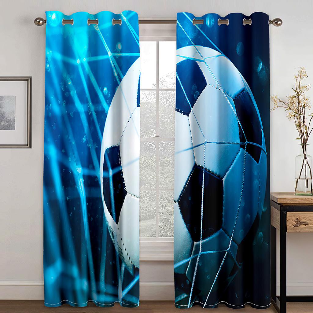 Cool ball curtain football basketball football baseball, a set of two pieces, home bedroom living room curtain