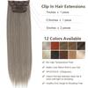 26Inch 4Clips In 200Gram Silky Straight Ombre Brown 12# Colored Highligh Blond P27/613 High Temperature Synthetic Hair Extension