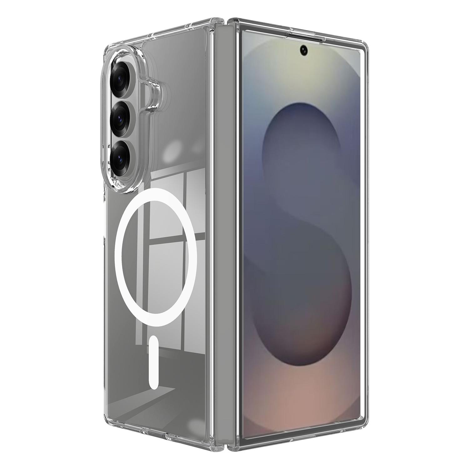 

For Samsung Galaxy Z Fold7 5G Clear Phone Case Compatible with MagSafe TPU+Acrylic Back Cover Clear