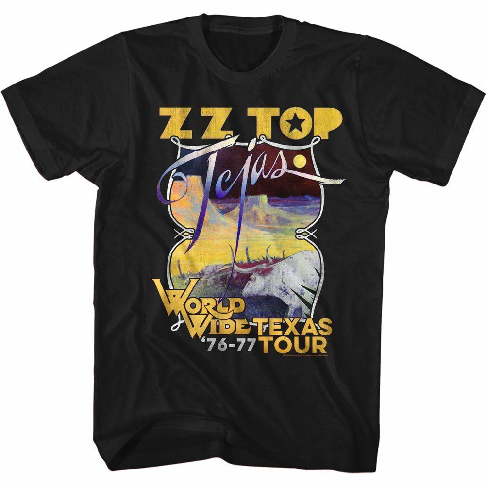 ZZ Top Tejas Tour Черная Классическая Футболка для Взрослых Мужские Женские Футболки Топ S