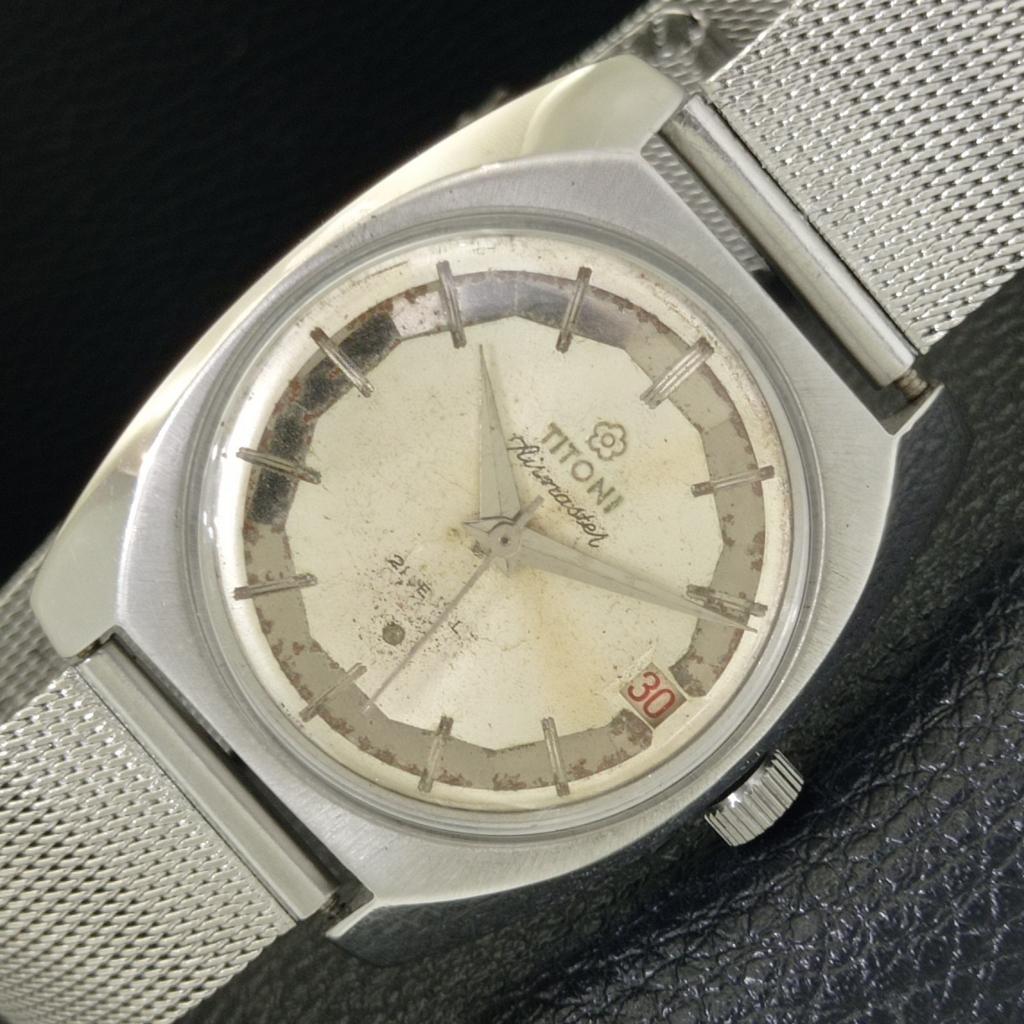 VINTAGE TITONI AIRMASTER TITOFLEX 2409 SWISS MENS ORIGINAL DIAL WATCH a700332-5 R202-a700332