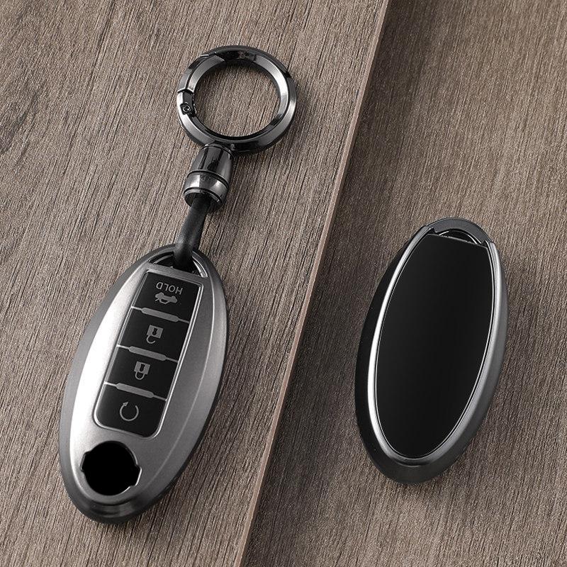 Crystal Tpu Key Case For Nissan Leaf Micra Qashqai J11 J10 X Trail T32 Versa Note 4 Button Smart Remote Car Key Cover Keychain