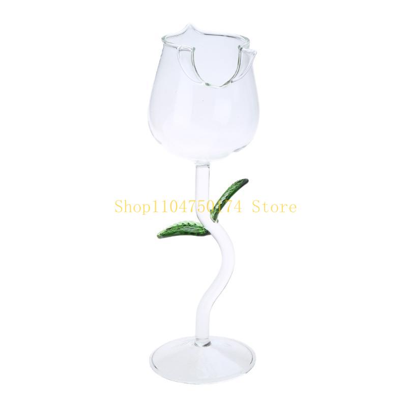 100ML for Creative Flower Rose Shaped Cocktail Cup Lead-free Cup Restaurant Cups top sale