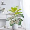 Artificial Bonsai Tree with Large Green Leaves, Potted for Home or Hotel Living Room Decor