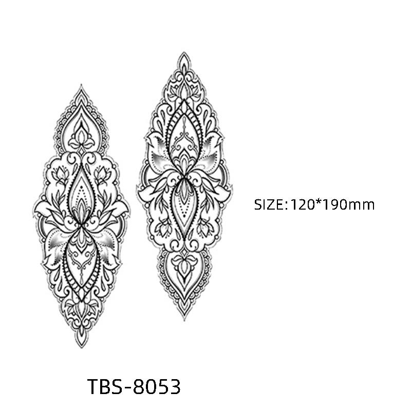 Waterproof Semi-Permanent Black & White Totem Flower Tattoo Stickers