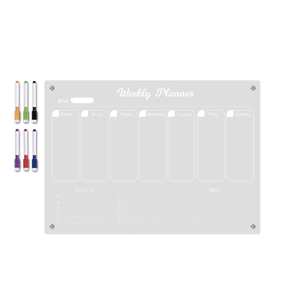 Klarer Monatskalender Memo Magnetische Planungs-Notiztafel Premium Notiz-Schwarzbrett-Set Küche
