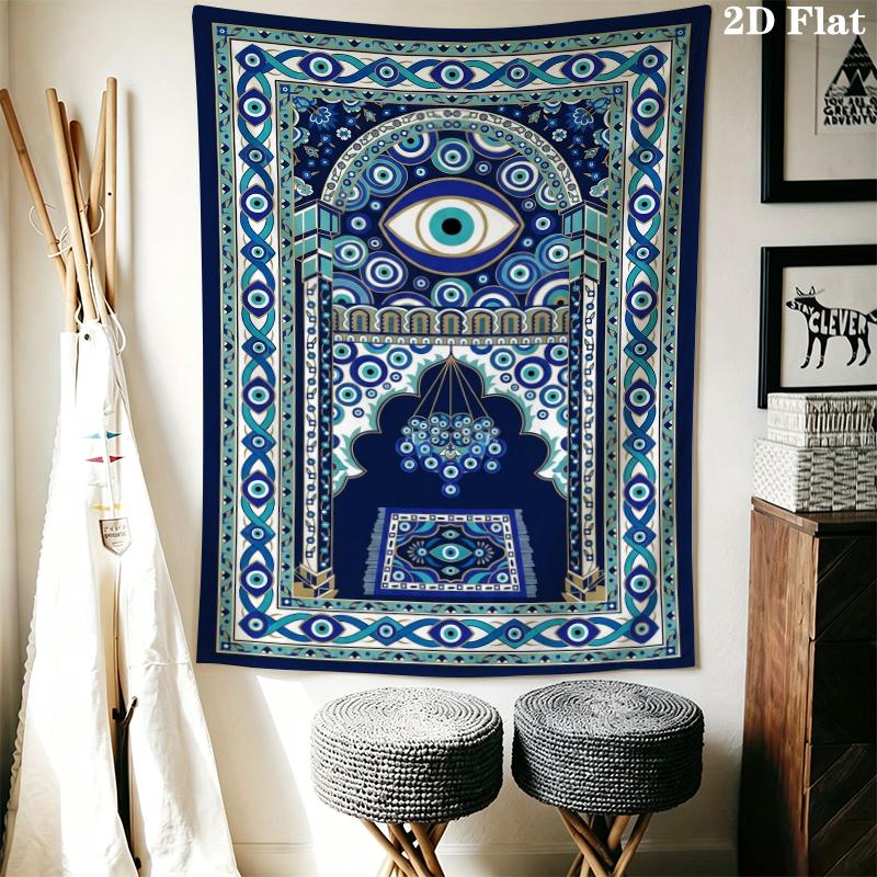 Böser Blick Wandteppich Ästhetisches Wandbehang Gedruckter Stoffdecke Dekorative Wandteppiche für Schlafzimmer Wohnzimmer Heimdekoration