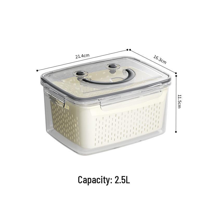Outdoor Food-Grade Double-Layer Drain Basket & Storage Box for Vegetables & Fruits - Insect & Dust Proof, Fresh-Keeping for Refrigerator.