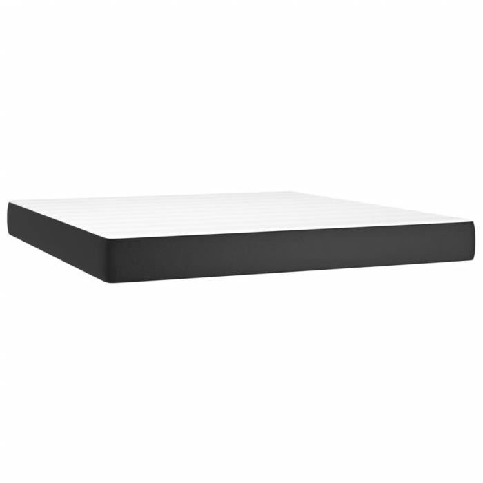 347822 vidaXL Pocket Spring Bed Mattress Black 160x200 Cm Thickness 20 Cm Faux Leather