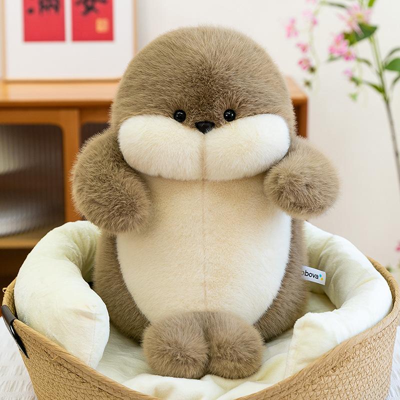 

Dun Dun Ocean Animal Plush Toy Children Sleeping Seal Pillow Seal Seal Walrus Souvenir Home Ornament 38cm【0.5kg】 бежевый