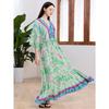 Plus Size Boho Kaftan Dress, Women's Plus Maxi Cover Up Dress