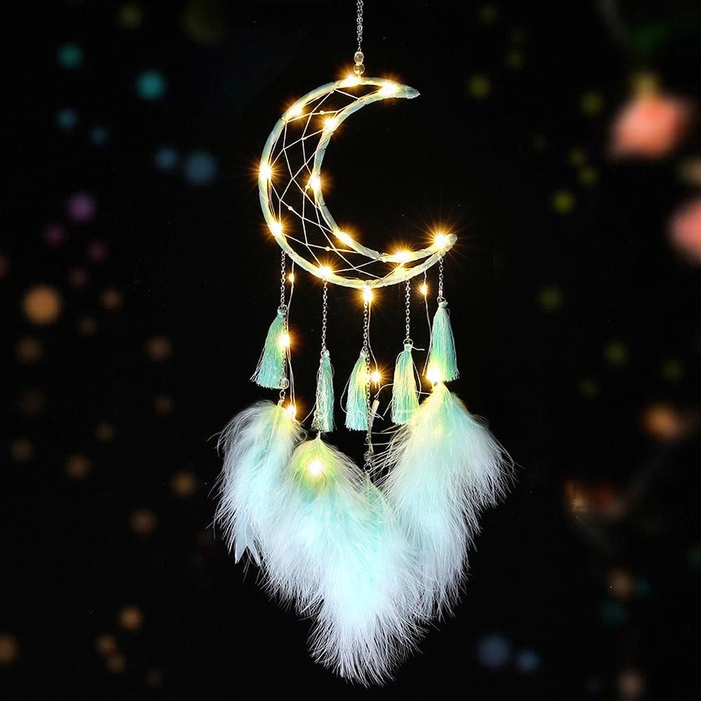 Moon & Heart Dreamcatcher DIY Kit - Boho Fairy Decor, Forest-Themed Wind Chime Craft Set