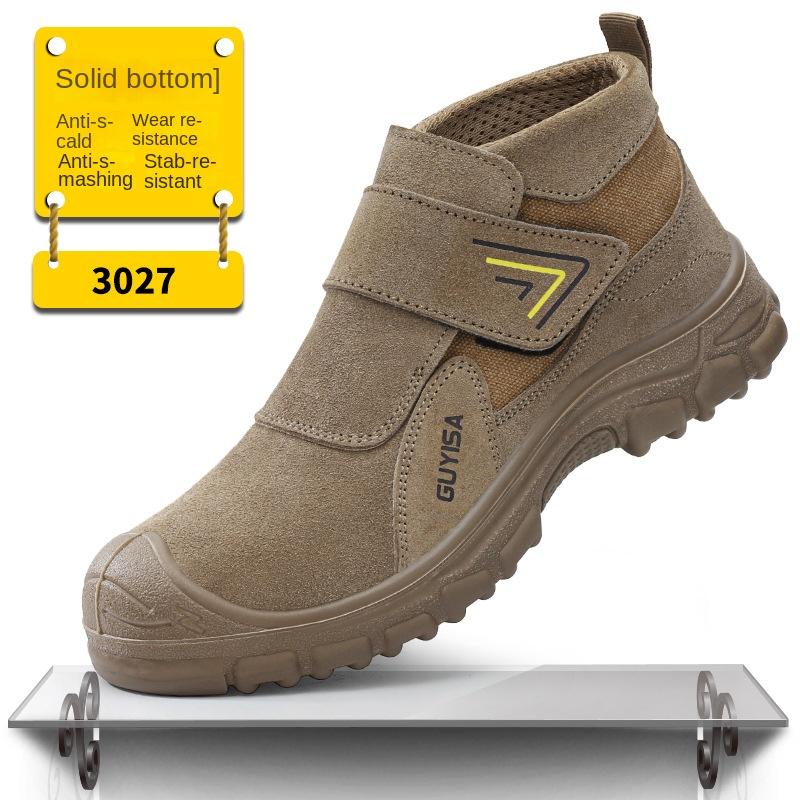 Labor Insurance Shoes Anti-smashing and Anti-piercing Anti-velvet Anti-scalding Welder Shoes Wear-resistant and Non-slip Steel Head Shoes