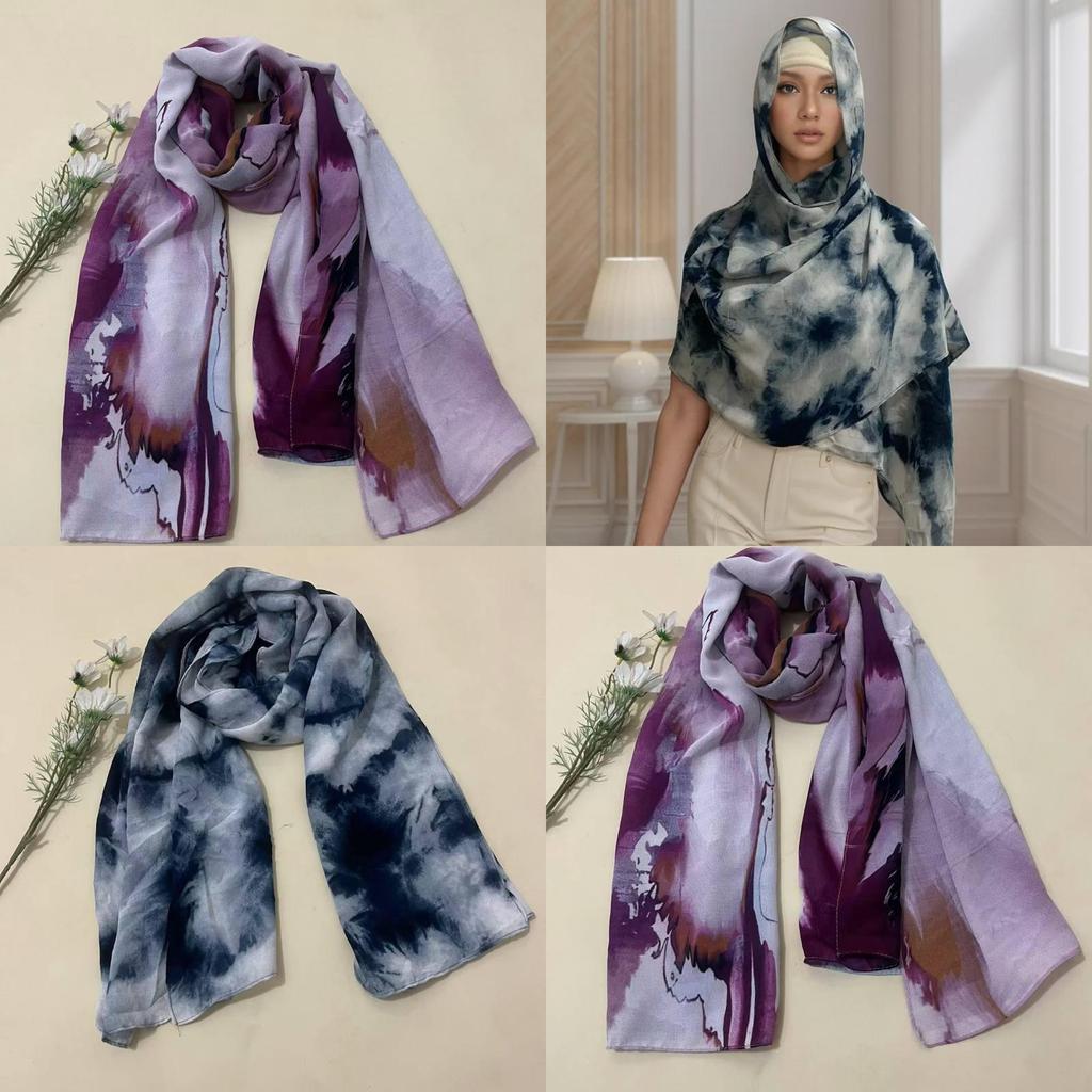 Cotton Doublesided Printed Gradient Scarves For Women Men With Warmth And Sun Protection