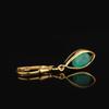 925 Sterling Silver Yellow Gold Plated Earrings Sakota Emerald Oval 7x5mm Elegant Women Jewelry