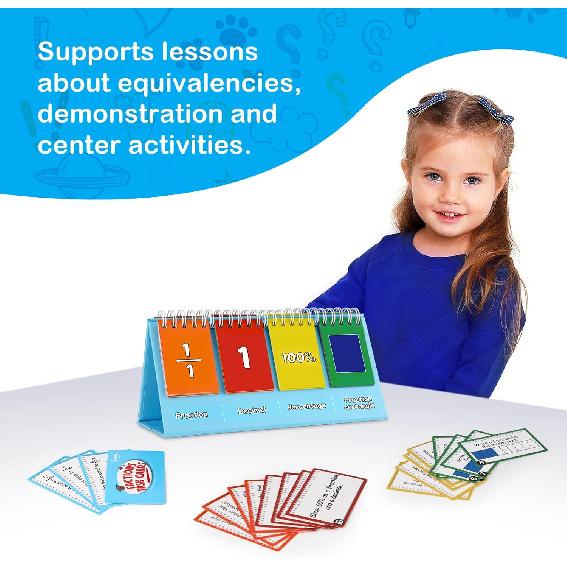 Aizweb Double-Sided Fractions and Equivalency Flip Chart - Math Manipulatives for Elementary School, Fraction Manipulatives, Homeschool Supplies