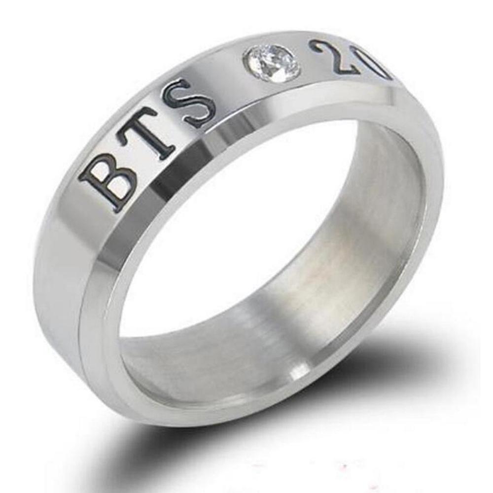 Koreanischer Stil BTS Bangtan Boys Dual-Use Edelstahl Geburtstagsring Halskette für Damen